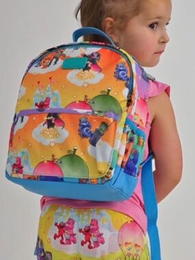 Posh Peanut Care Bears x Sesame Friends Mini Backpack - Yellow Plush Accent